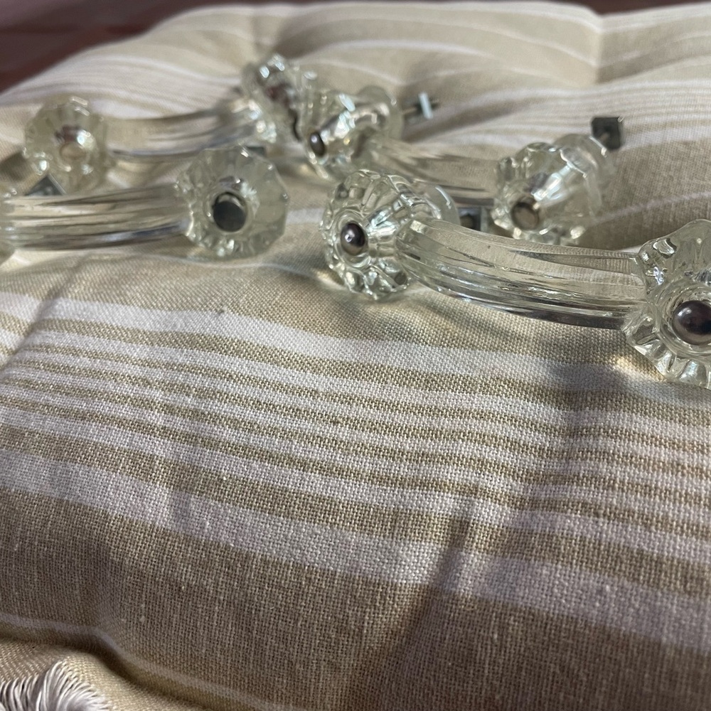 Glass Drawer knob handles vintage hardware shabby chic farmhouse victorian
